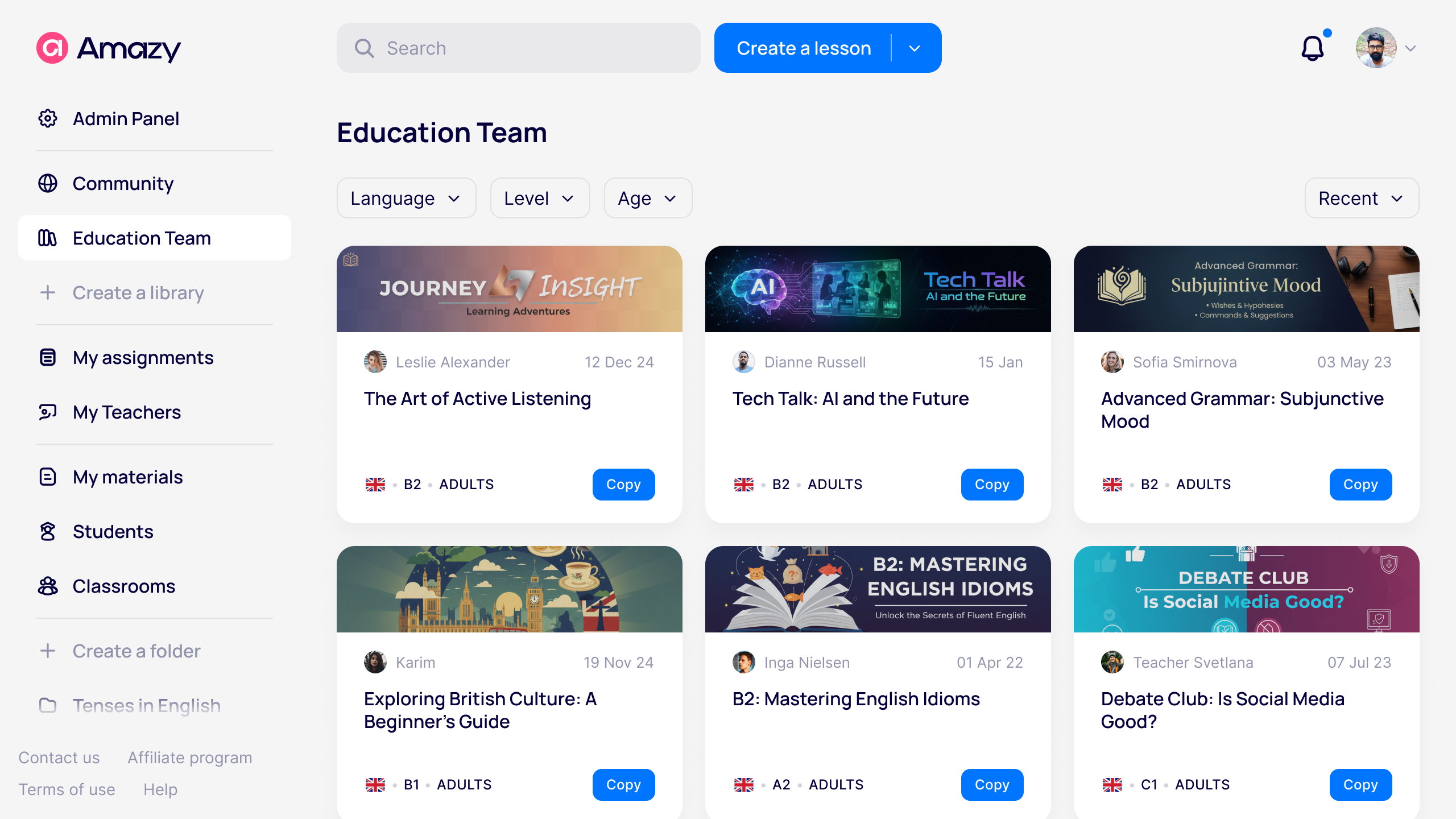Private libraries UI