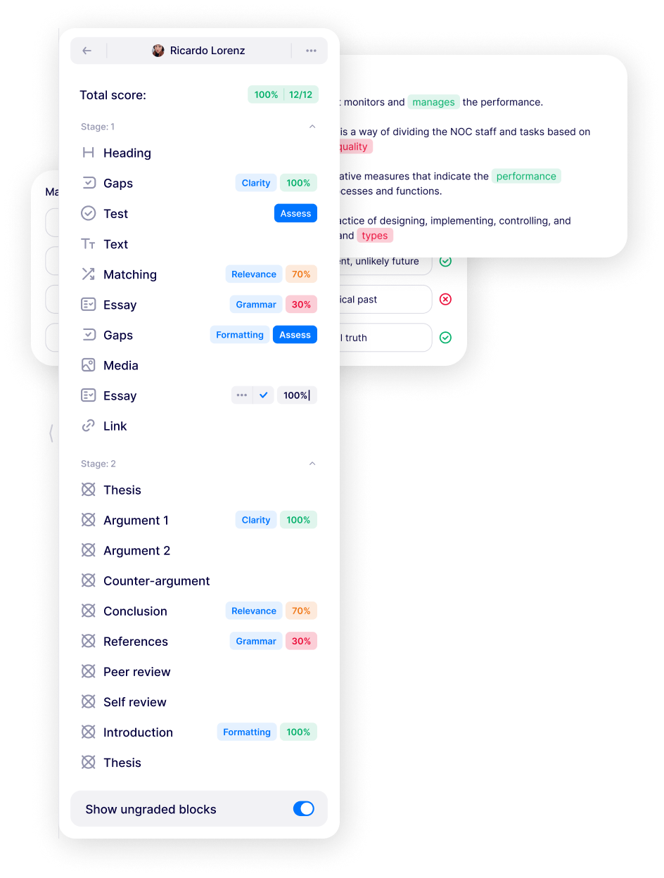 Instant feedback UI